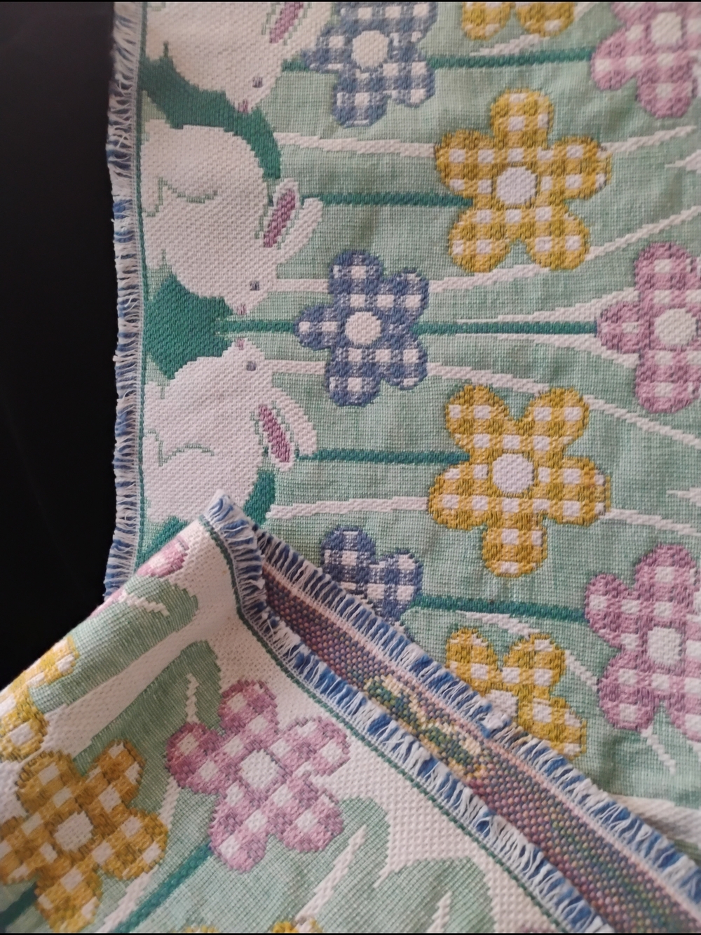 Bunny 6 Feet By 12 Inches Pastel Floral Table Runner, Mint, Yellow, Blue, Pink